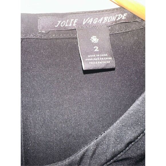 Maison Scotch Dress Jolie Vagabonde Mixed Media Black Knit Top Pockets Sz 2 - Picture 5 of 6